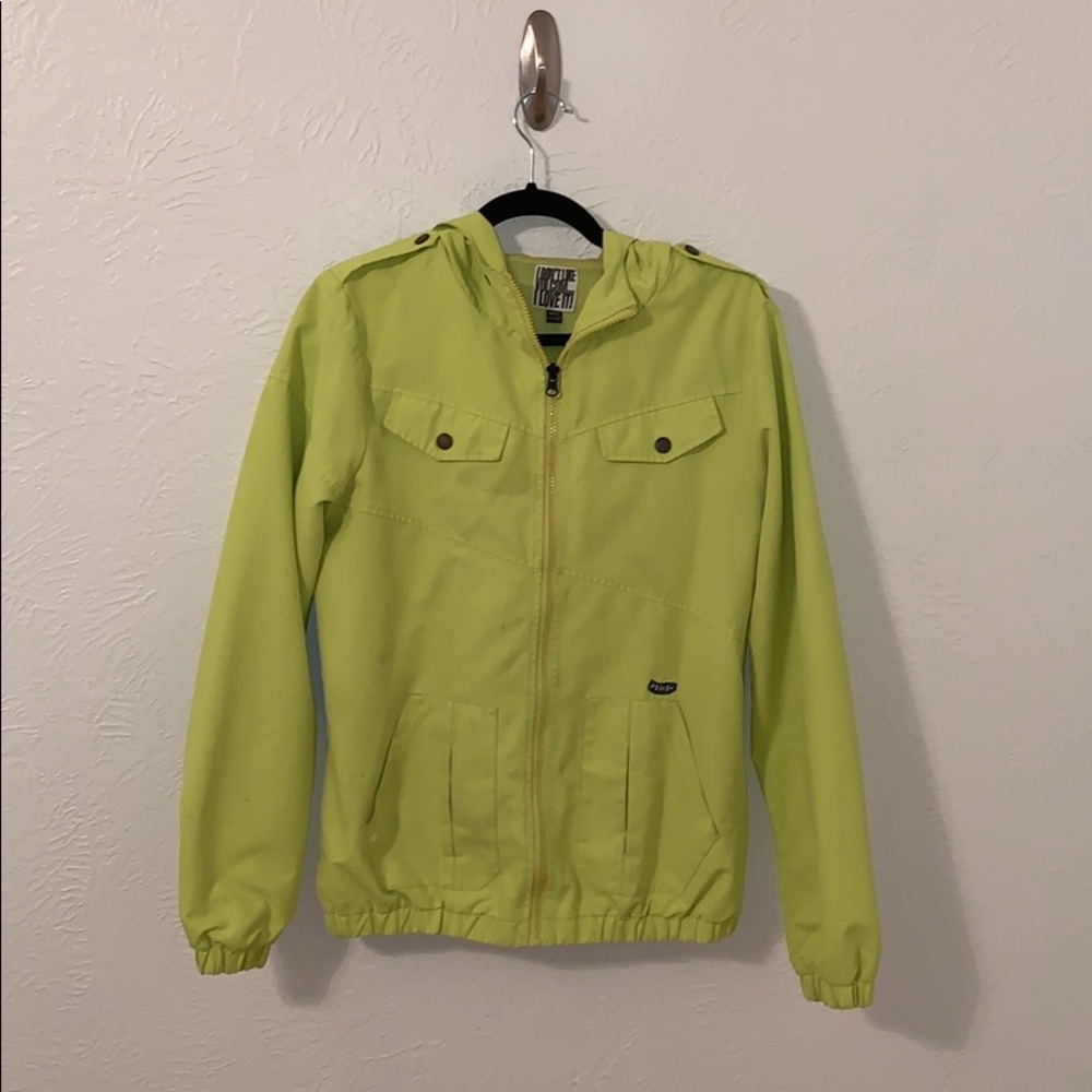 volcom neon rain coat